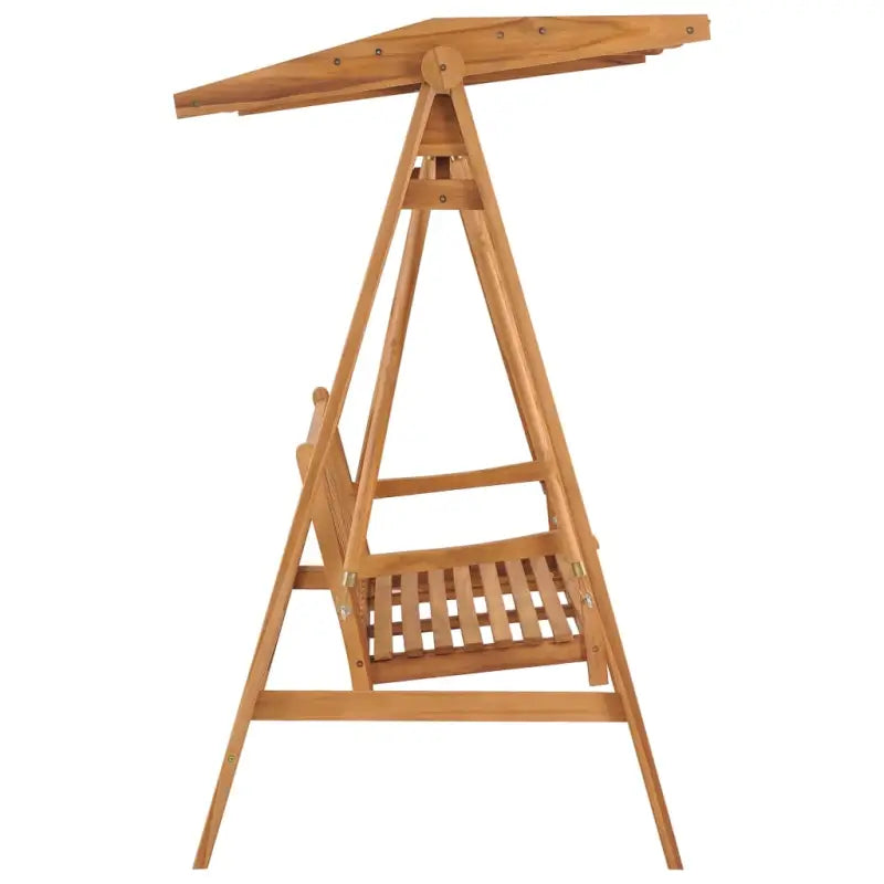 Fijn geschuurde houten schommelbank met verstelbare dakhoek voor tuinplezier - Schommelbanken