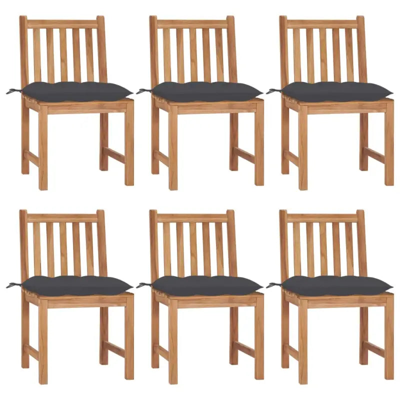 Fijn geschuurde houten tuinstoelen set voor in de tuin of op terras - Antraciet / 6 - Tuinstoelen
