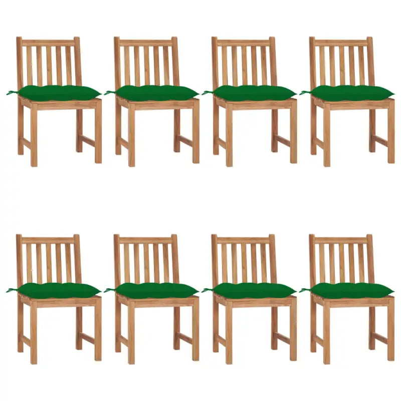 Fijn geschuurde houten tuinstoelen set voor in de tuin of op terras - Groen / 8 - Tuinstoelen
