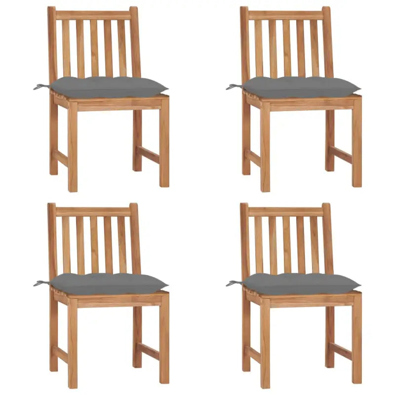 Fijn geschuurde houten tuinstoelen set voor in de tuin of op terras - Grijs / 4 - Tuinstoelen
