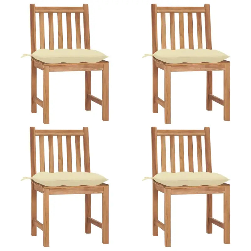 Fijn geschuurde houten tuinstoelen set voor in de tuin of op terras - Crème / 4 - Tuinstoelen