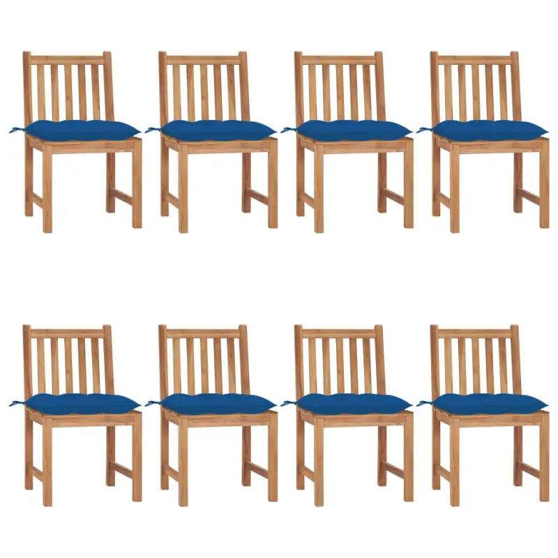 Fijn geschuurde houten tuinstoelen set voor in de tuin of op terras - Blauw / 8 - Tuinstoelen