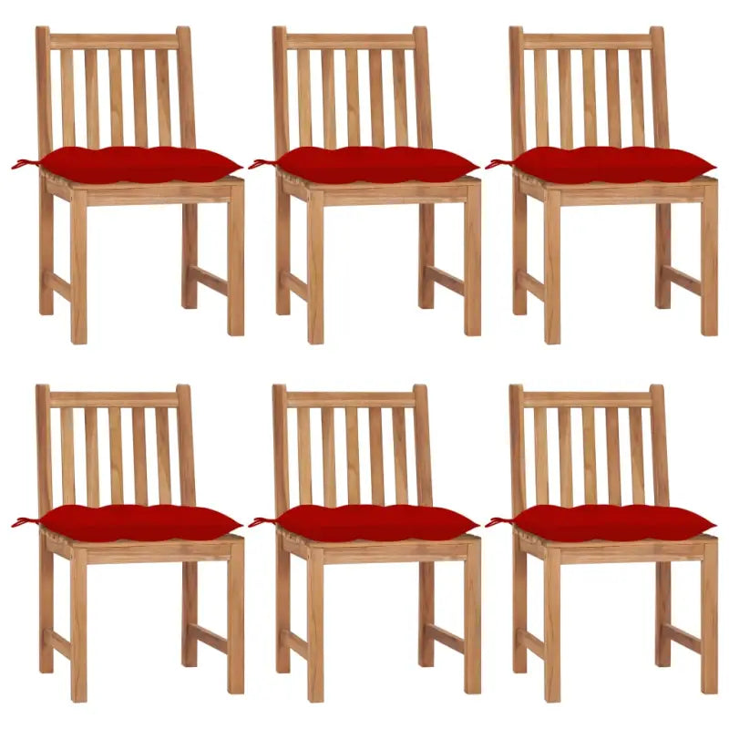 Fijn geschuurde houten tuinstoelen set voor in de tuin of op terras - Rood / 6 - Tuinstoelen