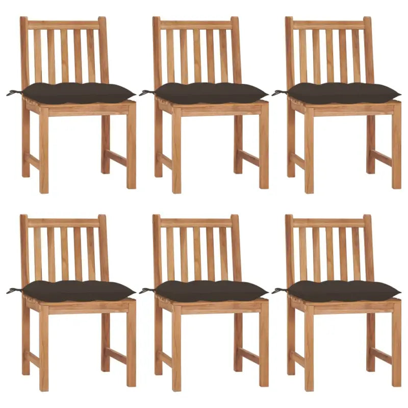 Fijn geschuurde houten tuinstoelen set voor in de tuin of op terras - Taupe / 6 - Tuinstoelen