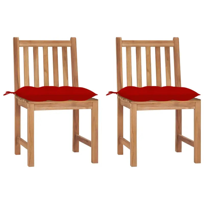 Fijn geschuurde houten tuinstoelen set voor in de tuin of op terras - Rood / 2 - Tuinstoelen