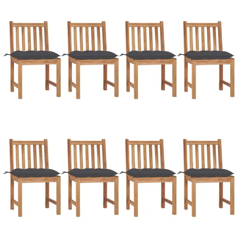Fijn geschuurde houten tuinstoelen set voor in de tuin of op terras - Antraciet / 8 - Tuinstoelen