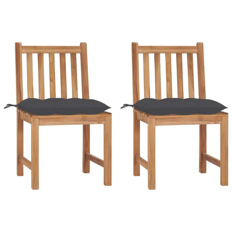 Fijn geschuurde houten tuinstoelen set voor in de tuin of op terras - Antraciet / 2 - Tuinstoelen