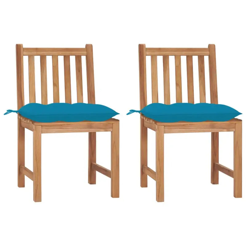 Fijn geschuurde houten tuinstoelen set voor in de tuin of op terras - lichtblauw / 2 - Tuinstoelen