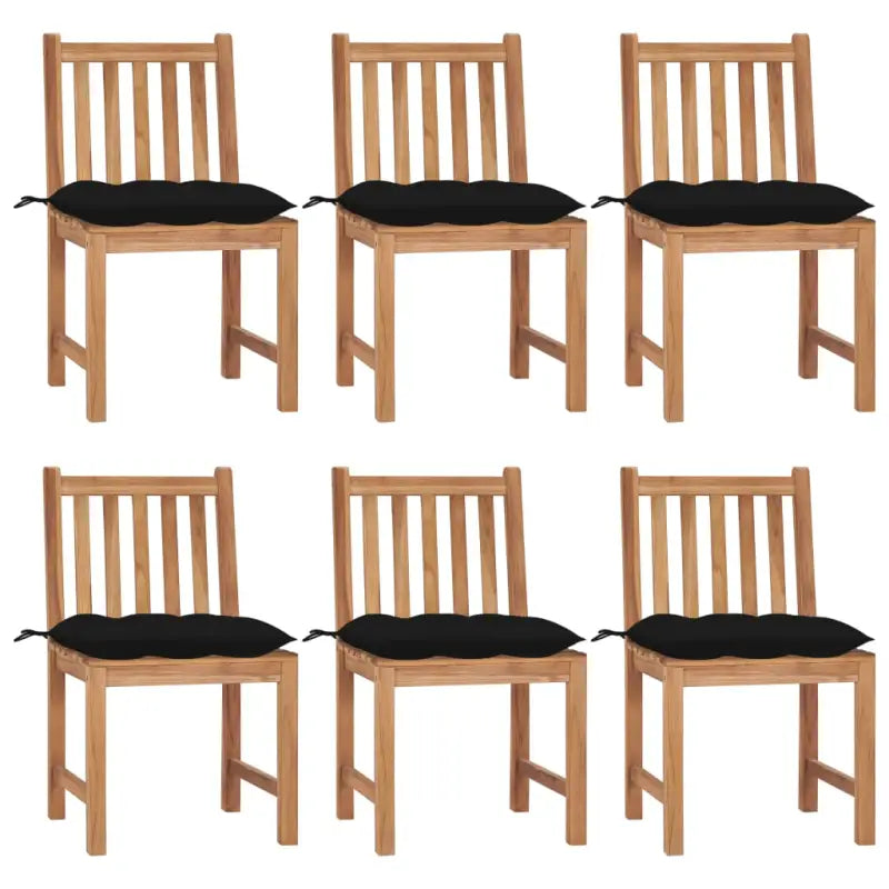 Fijn geschuurde houten tuinstoelen set voor in de tuin of op terras - Zwart / 6 - Tuinstoelen