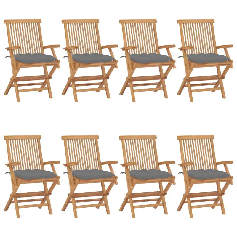 Fijn geschuurde houten tuinstoelen set voor terras en tuin - Grijs / 8 - Tuinstoelen
