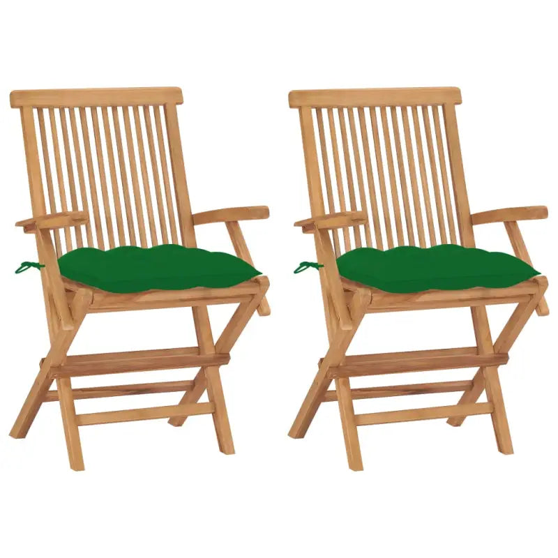 Fijn geschuurde houten tuinstoelen set voor terras en tuin - Groen / 2 - Tuinstoelen