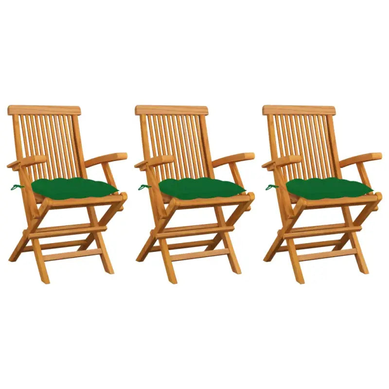 Fijn geschuurde houten tuinstoelen set voor terras en tuin - Groen / 3 - Tuinstoelen