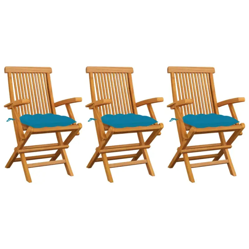 Fijn geschuurde houten tuinstoelen set voor terras en tuin - lichtblauw / 3 - Tuinstoelen