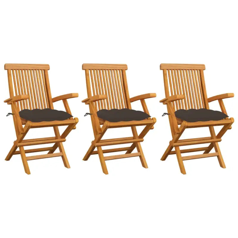Fijn geschuurde houten tuinstoelen set voor terras en tuin - Taupe / 3 - Tuinstoelen