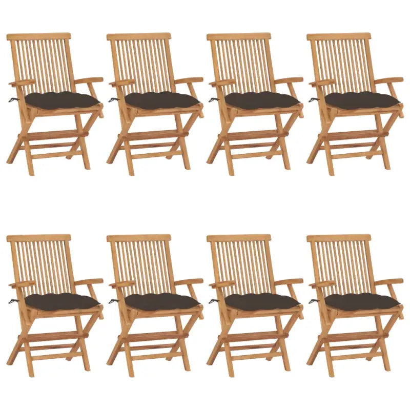 Fijn geschuurde houten tuinstoelen set voor terras en tuin - Taupe / 8 - Tuinstoelen