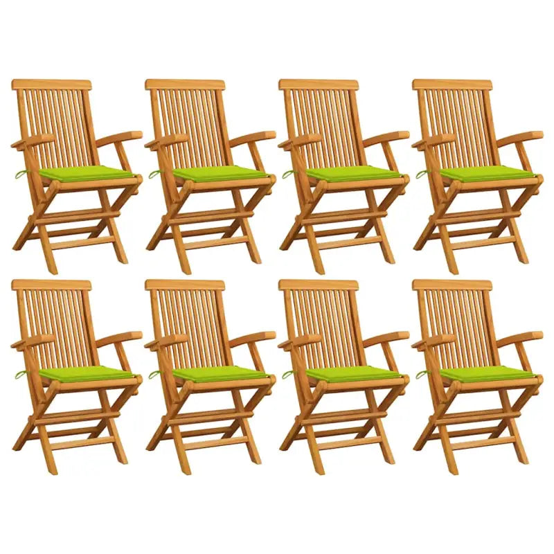 Fijn geschuurde houten tuinstoelen set voor tuin en terras - Heldergroen / 8 - Tuinstoelen