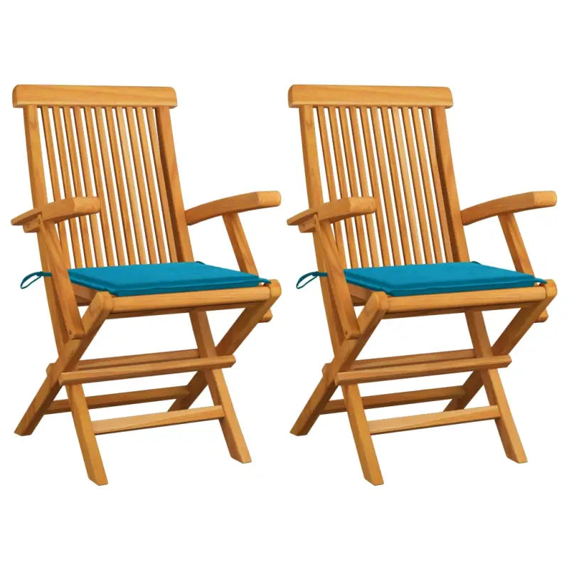 Fijn geschuurde houten tuinstoelen set voor tuin en terras - Blauw / 2 - Tuinstoelen