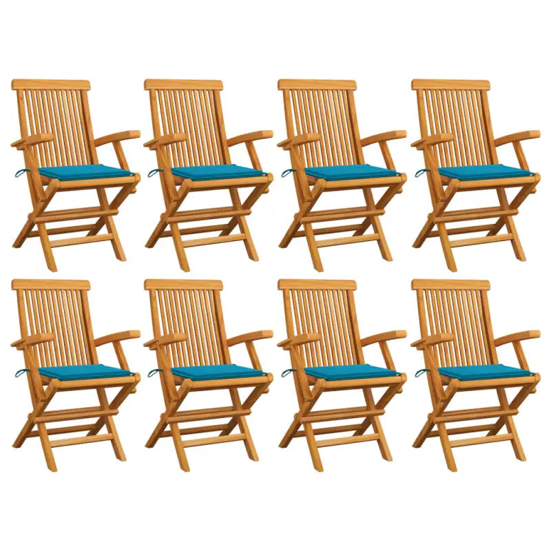 Fijn geschuurde houten tuinstoelen set voor tuin en terras - Blauw / 8 - Tuinstoelen