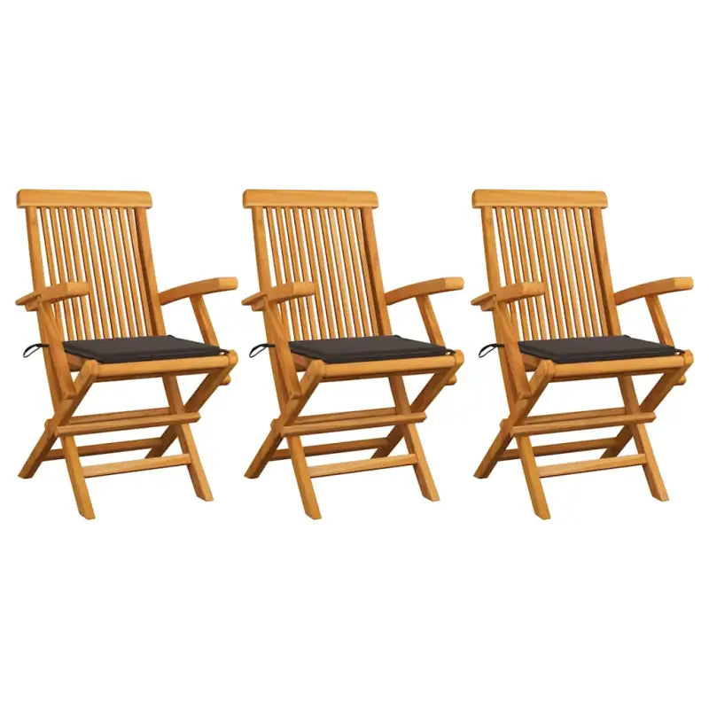 Fijn geschuurde houten tuinstoelen set voor tuin en terras - Taupe / 3 - Tuinstoelen