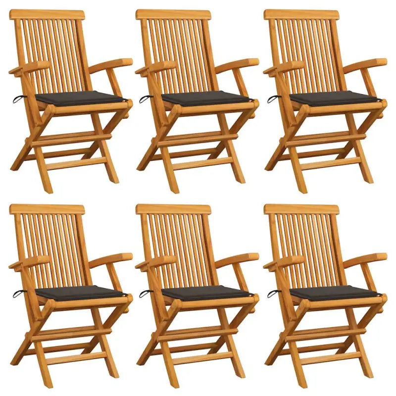 Fijn geschuurde houten tuinstoelen set voor tuin en terras - Taupe / 6 - Tuinstoelen