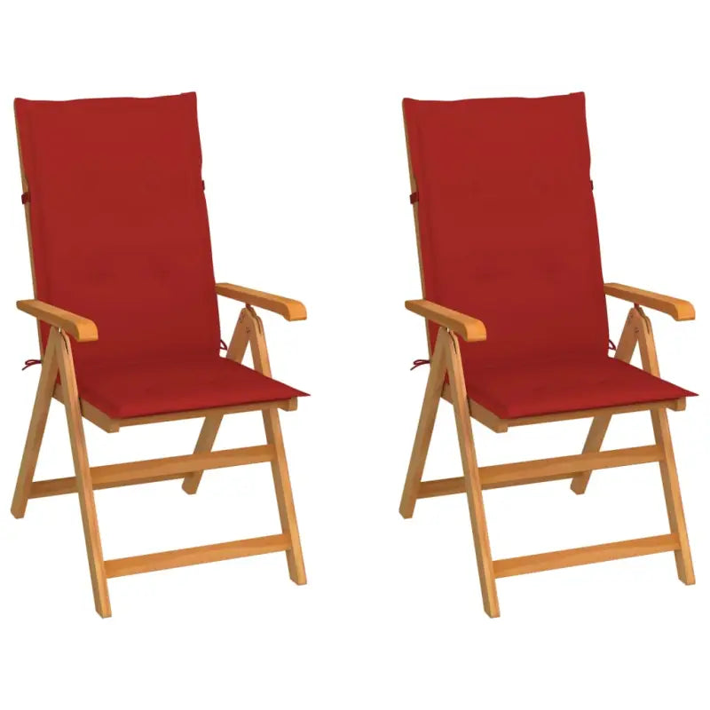 Fijn geschuurde houten tuinstoelen voor ontspanning en gezelligheid - Rood / 2 - Tuinstoelen