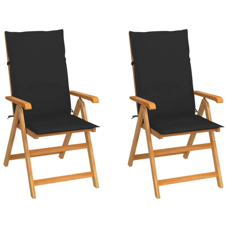 Fijn geschuurde houten tuinstoelen voor ontspanning en gezelligheid - Zwart / 2 - Tuinstoelen