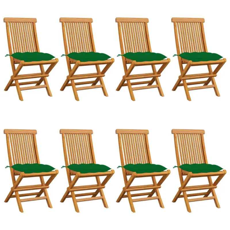 Fijn geschuurde Inklapbare Houten Tuinstoelen met Elegant Design - Groen / 8 - Tuinstoelen