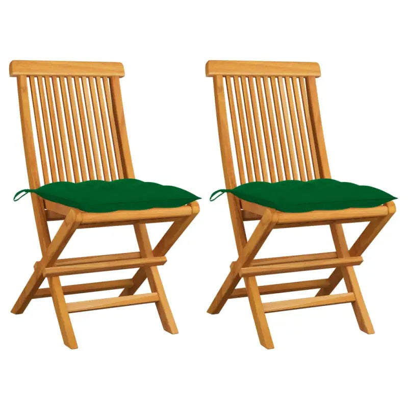 Fijn geschuurde Inklapbare Houten Tuinstoelen met Elegant Design - Groen / 2 - Tuinstoelen