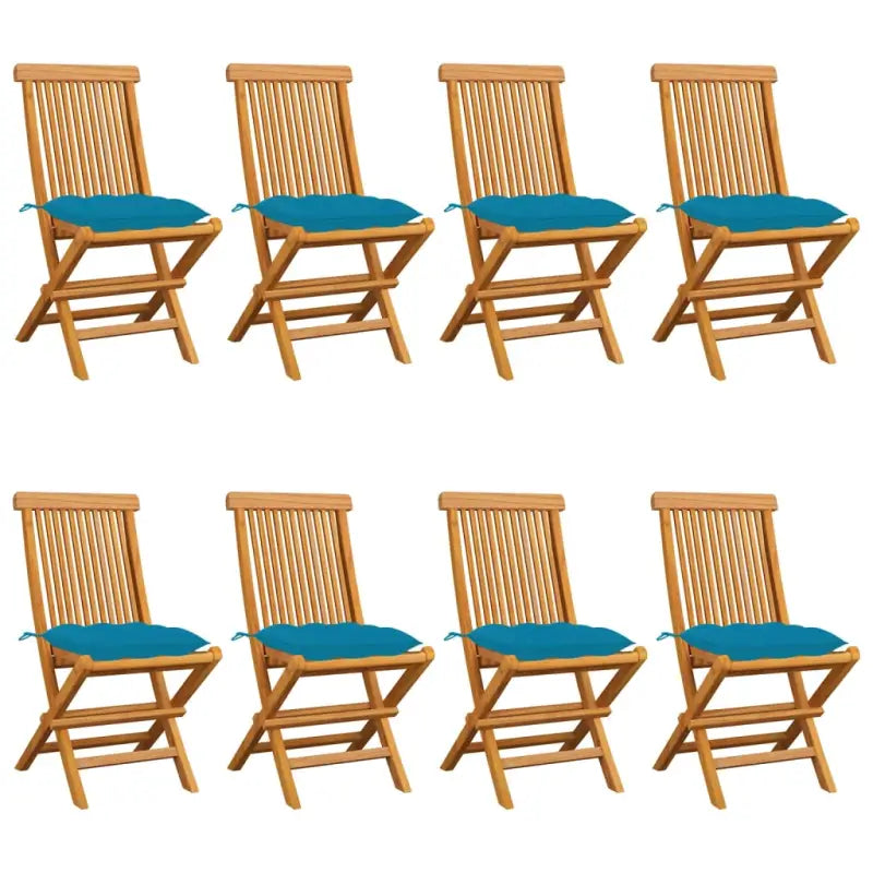 Fijn geschuurde Inklapbare Houten Tuinstoelen met Elegant Design - lichtblauw / 8 - Tuinstoelen