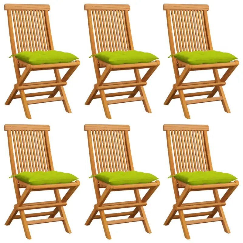 Fijn geschuurde Inklapbare Houten Tuinstoelen met Elegant Design - Heldergroen / 6 - Tuinstoelen
