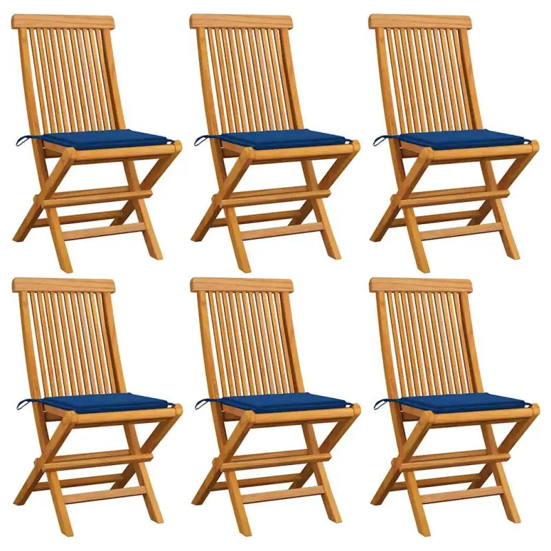 Fijn geschuurde inklapbare houten tuinstoelen met elegant ontwerp - koningsblauw / 6 - Tuinstoelen