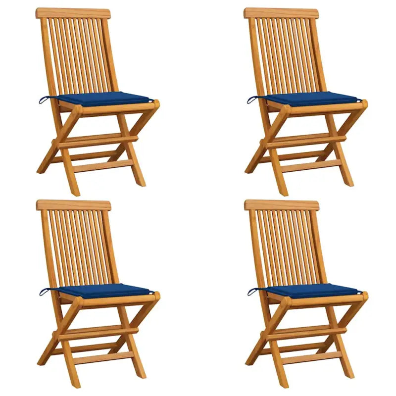 Fijn geschuurde inklapbare houten tuinstoelen met elegant ontwerp - koningsblauw / 4 - Tuinstoelen