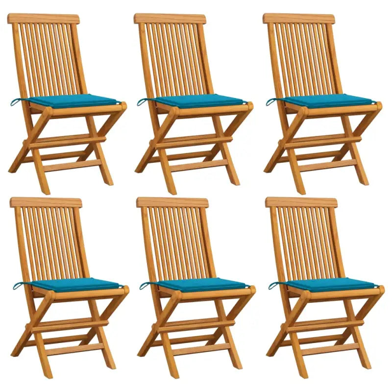 Fijn geschuurde inklapbare houten tuinstoelen met elegant ontwerp - Blauw / 6 - Tuinstoelen
