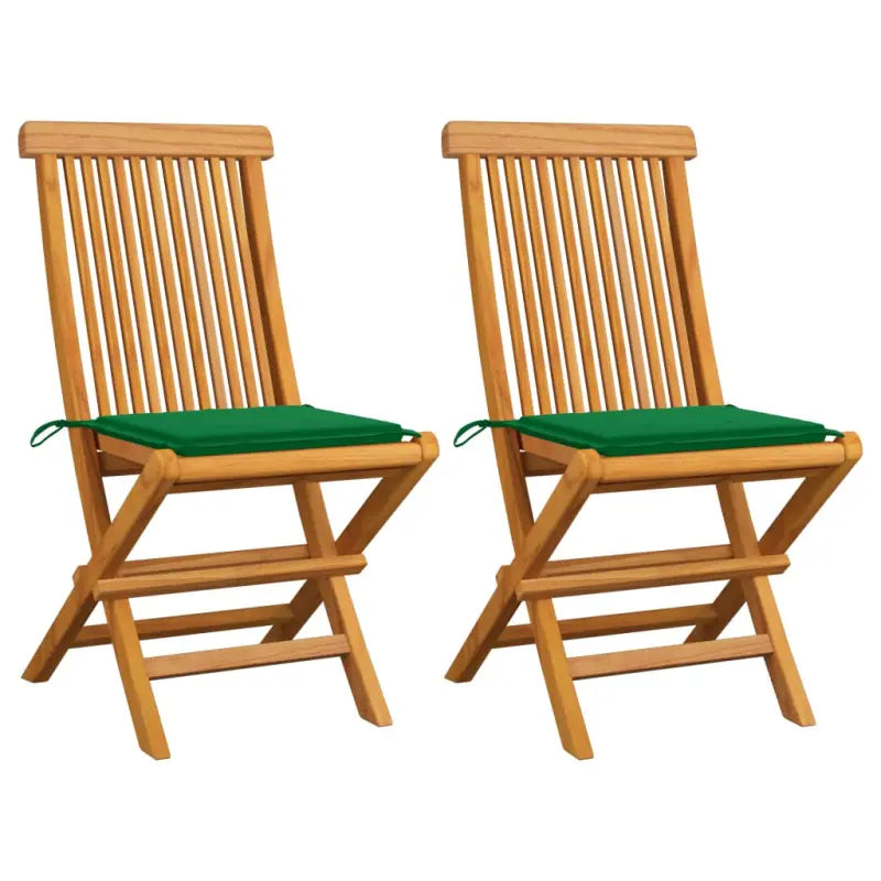 Fijn geschuurde inklapbare houten tuinstoelen met elegant ontwerp - Groen / 2 - Tuinstoelen