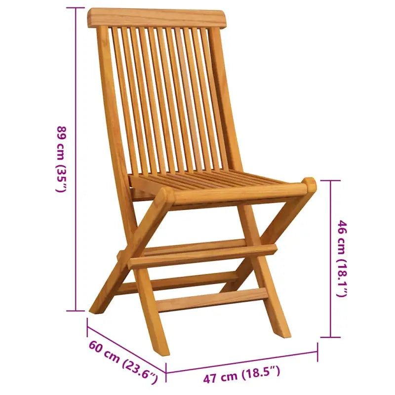 Fijn geschuurde inklapbare houten tuinstoelen met elegant ontwerp - Tuinstoelen