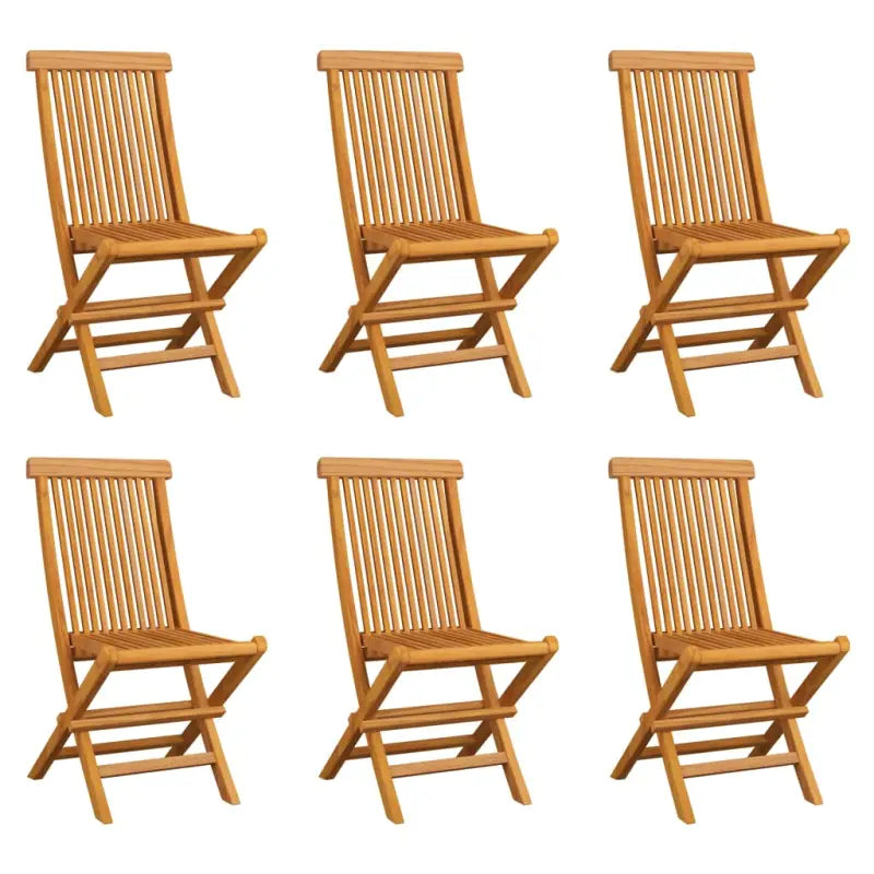 Fijn geschuurde teak klapstoel met levering bevat inklapbare stoelen - 6 - Tuinstoelen