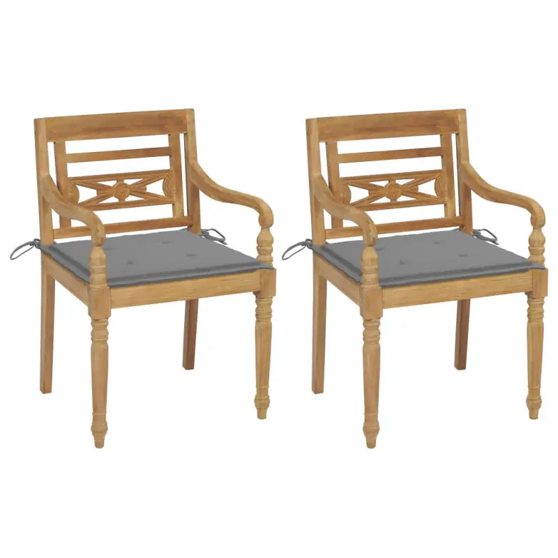 Fijn geschuurde Teakhouten Batavia Tuinstoelen voor een rustieke sfeer - Grijs / 2 - Tuinstoelen