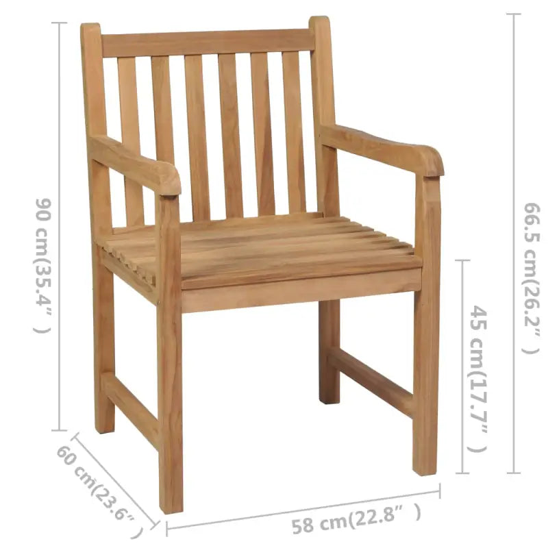Fijn geschuurde teakhouten tuinstoelen set voor buitenruimte - Tuinstoelen
