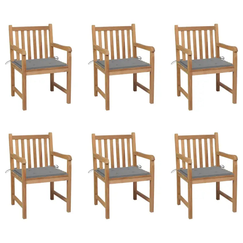 Fijn geschuurde tuinstoelen van duurzaam teakhout voor buitenruimte - Grijs / 6 - Tuinstoelen