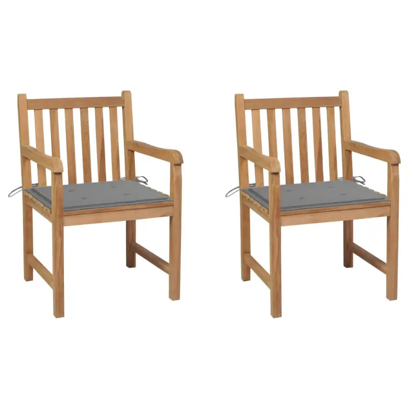 Fijn geschuurde tuinstoelen van duurzaam teakhout voor buitenruimte - Grijs / 2 - Tuinstoelen