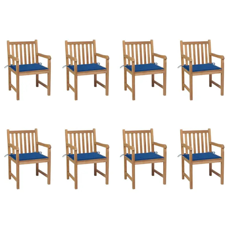 Fijn geschuurde tuinstoelen van duurzaam teakhout voor buitenruimte - koningsblauw / 8 - Tuinstoelen