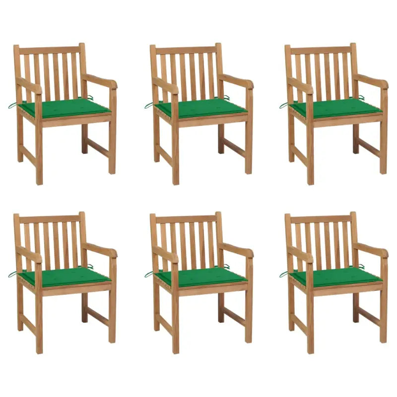 Fijn geschuurde tuinstoelen van duurzaam teakhout voor buitenruimte - Groen / 6 - Tuinstoelen