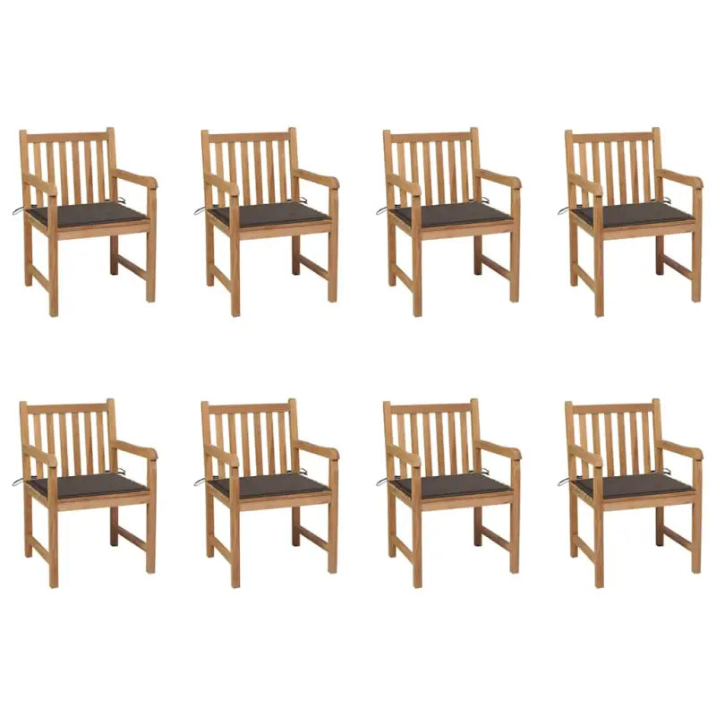 Fijn geschuurde tuinstoelen van duurzaam teakhout voor buitenruimte - Taupe / 8 - Tuinstoelen