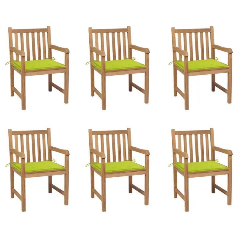 Fijn geschuurde tuinstoelen van duurzaam teakhout voor buitenruimte - Heldergroen / 6 - Tuinstoelen