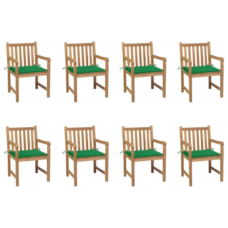 Fijn geschuurde tuinstoelen van duurzaam teakhout voor buitenruimte - Groen / 8 - Tuinstoelen