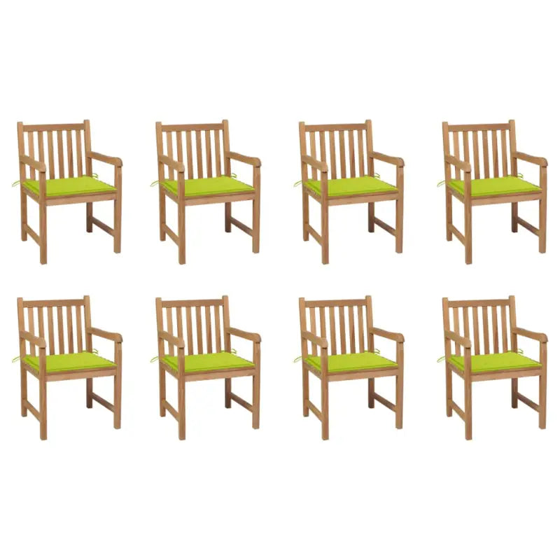 Fijn geschuurde tuinstoelen van duurzaam teakhout voor buitenruimte - Heldergroen / 8 - Tuinstoelen