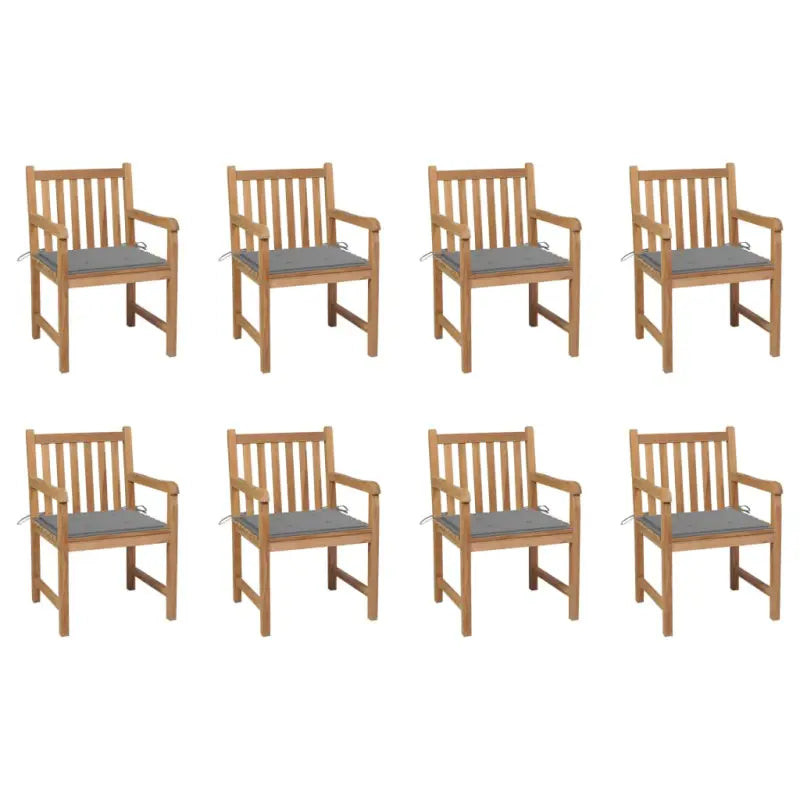 Fijn geschuurde tuinstoelen van duurzaam teakhout voor buitenruimte - Grijs / 8 - Tuinstoelen