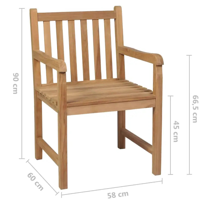 Fijn geschuurde tuinstoelen van duurzaam teakhout voor buitenruimte - Tuinstoelen