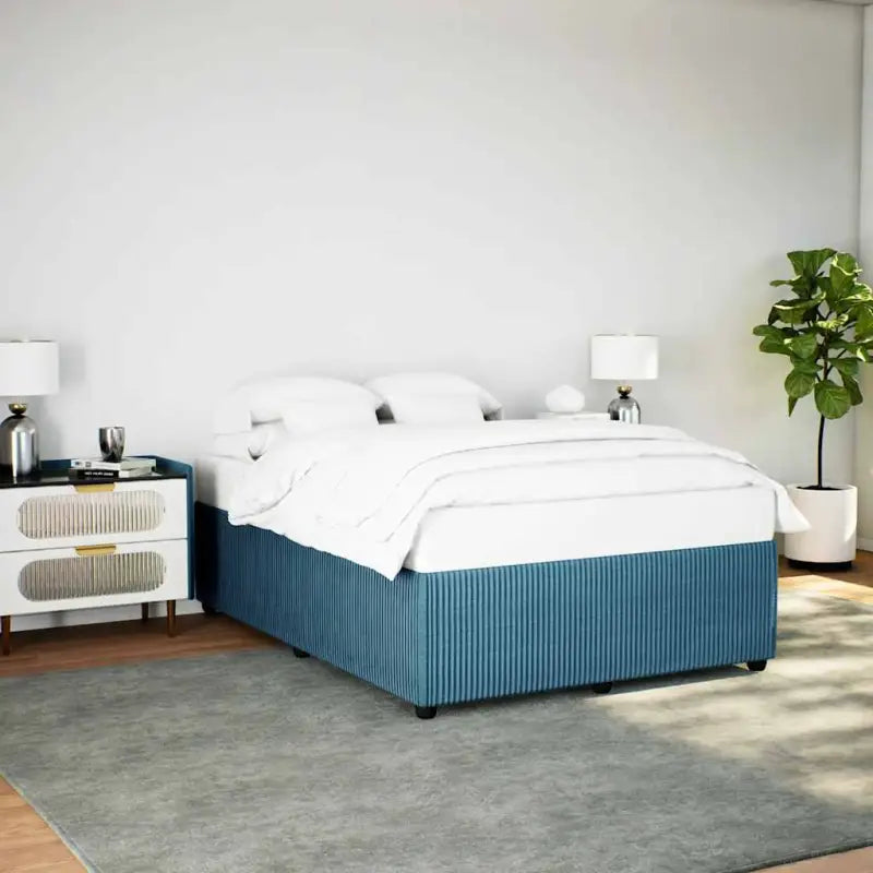 Fluweel bedframe voor een comfortabele en warme slaapkamer sfeer - Blauw / 140 x 190 cm - Bedden & bedframes