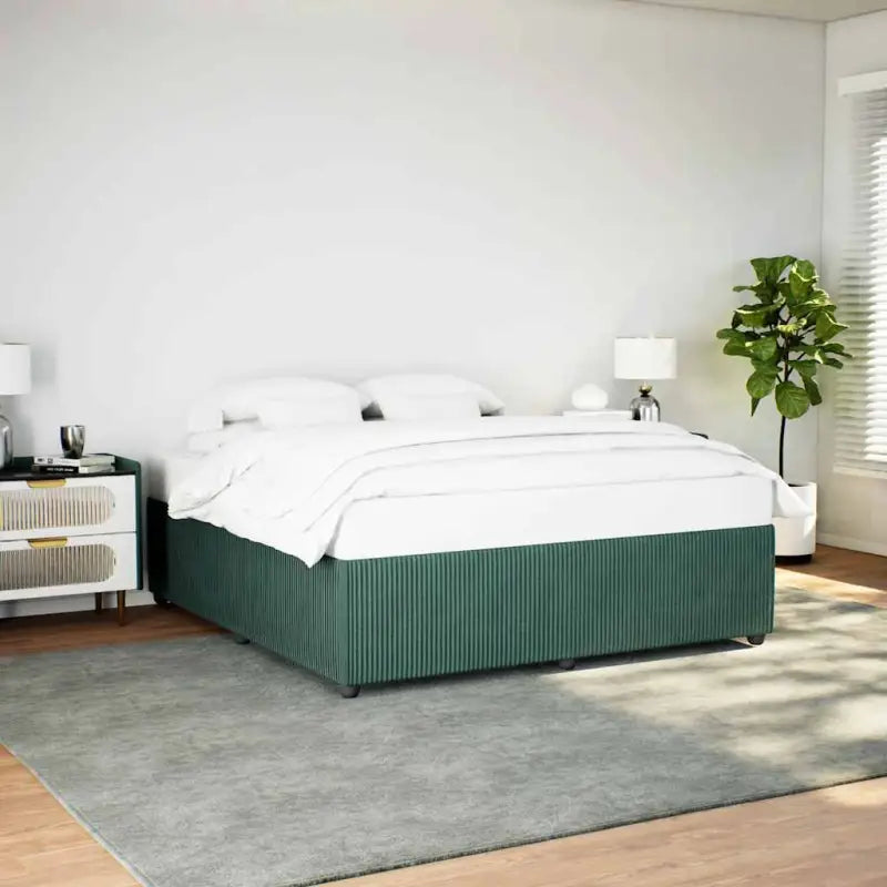 Fluweel bedframe voor een comfortabele en warme slaapkamer sfeer - Donkergroen / 180 x 200 cm - Bedden & bedframes